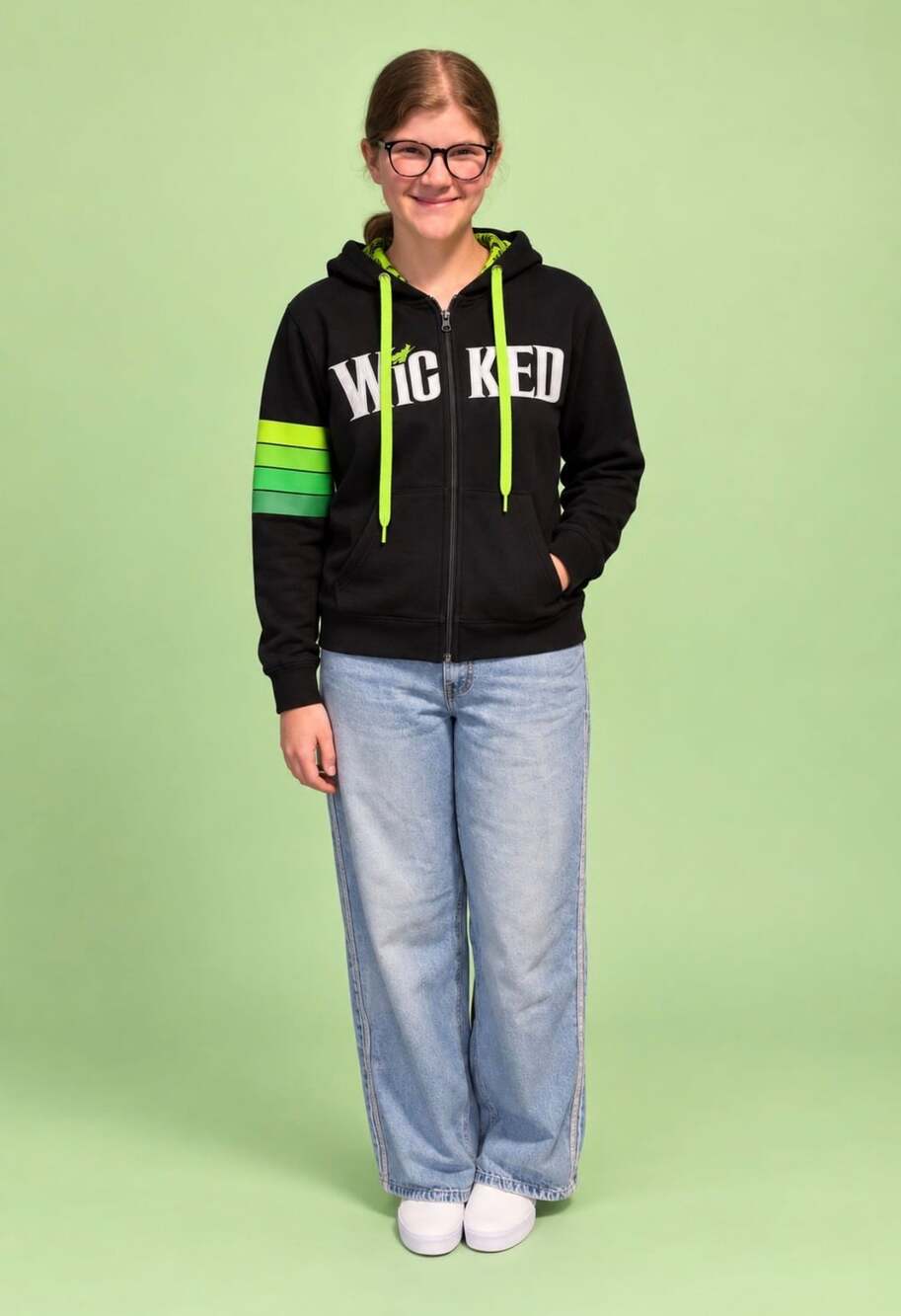 Wicked Zip Up Hoodie Size XS Black Broadway Musical Official Merchandise